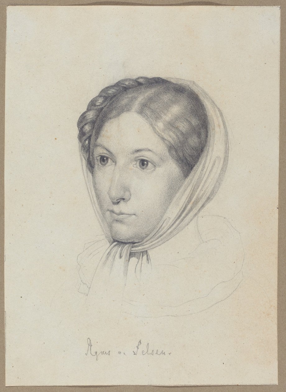Agnes von Felsen, c.1822 (grafito) de Wilhelm Kügelgen