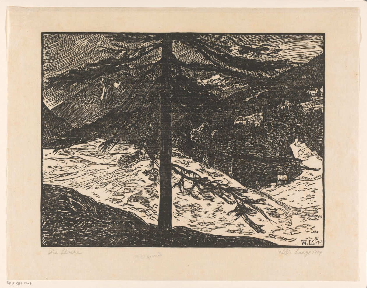 Die Lärche (título original en el objeto) de Wilhelm Laage (signed by artist)