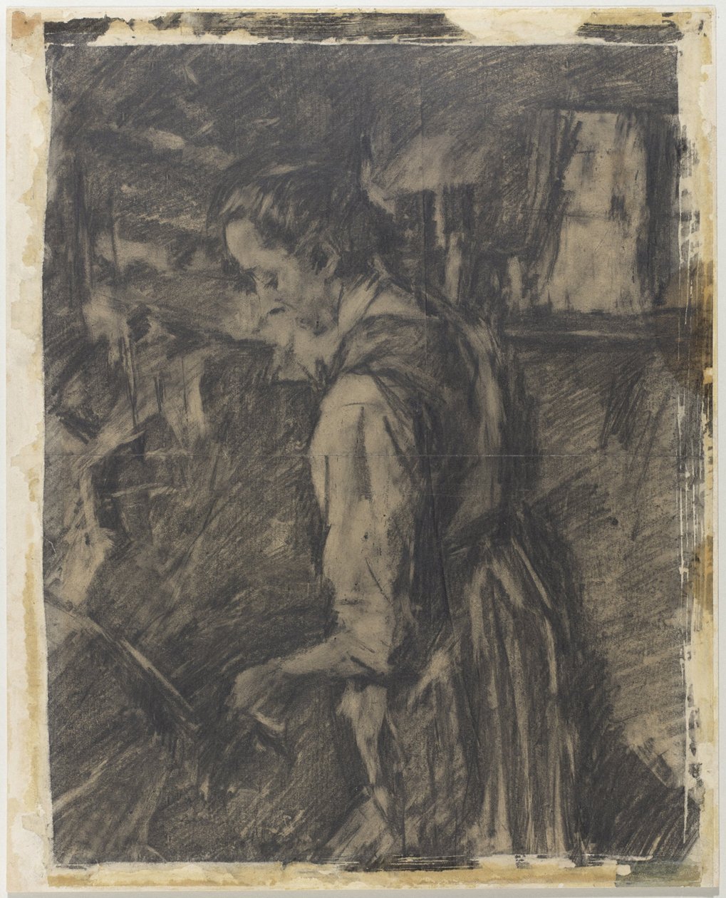 Mujer joven en la cocina de Wilhelm Maria Hubertus Leibl
