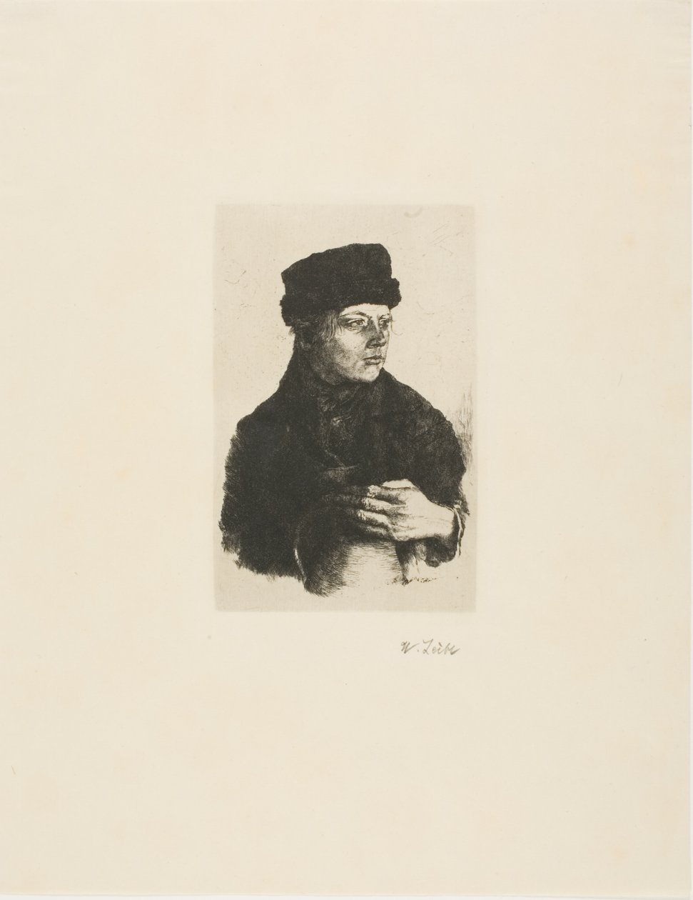 Niño campesino con jarra de Wilhelm Maria Hubertus Leibl