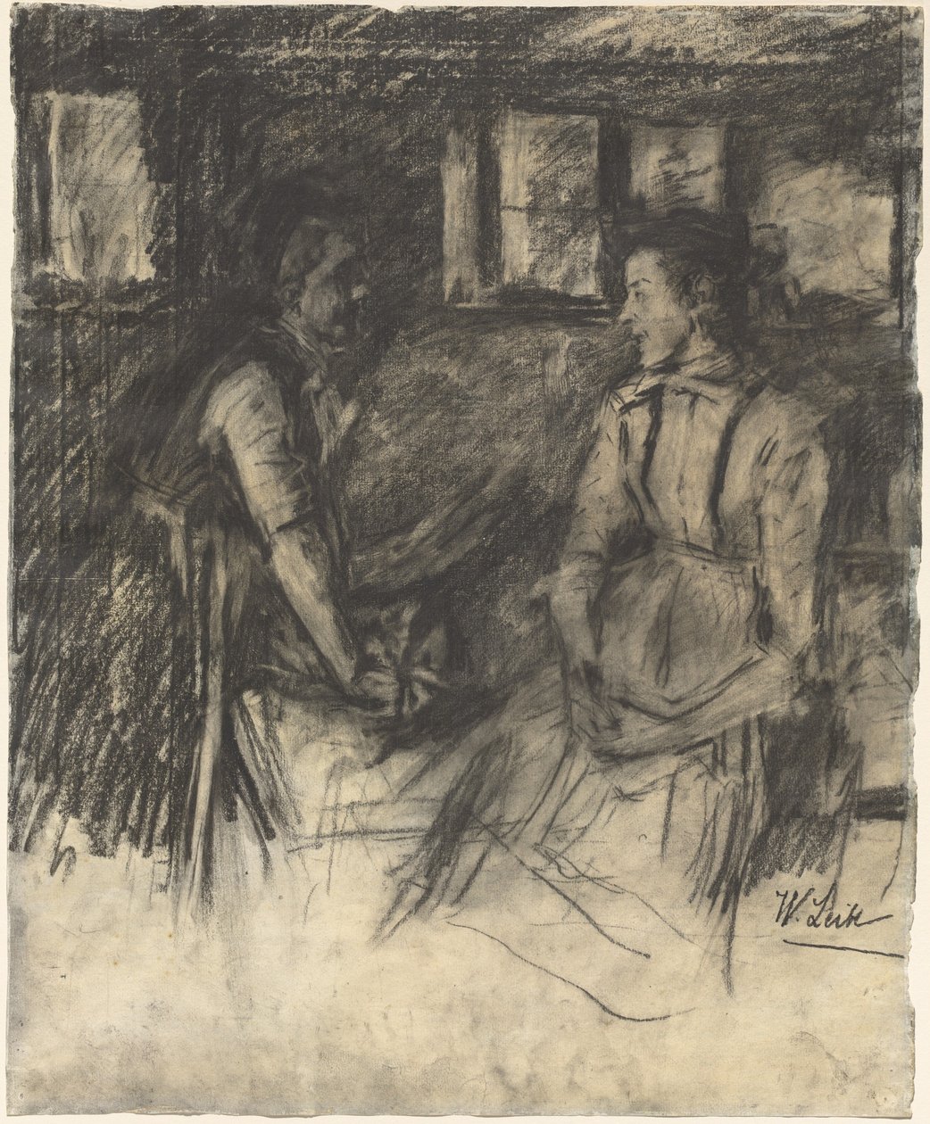 Dos mujeres en la cocina de Wilhelm Maria Hubertus Leibl