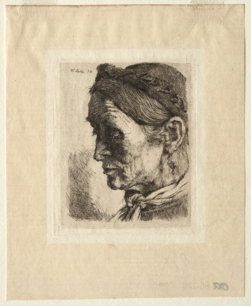 Cabeza de una Mujer Campesina, 1874 de Wilhelm Maria Hubertus Leibl