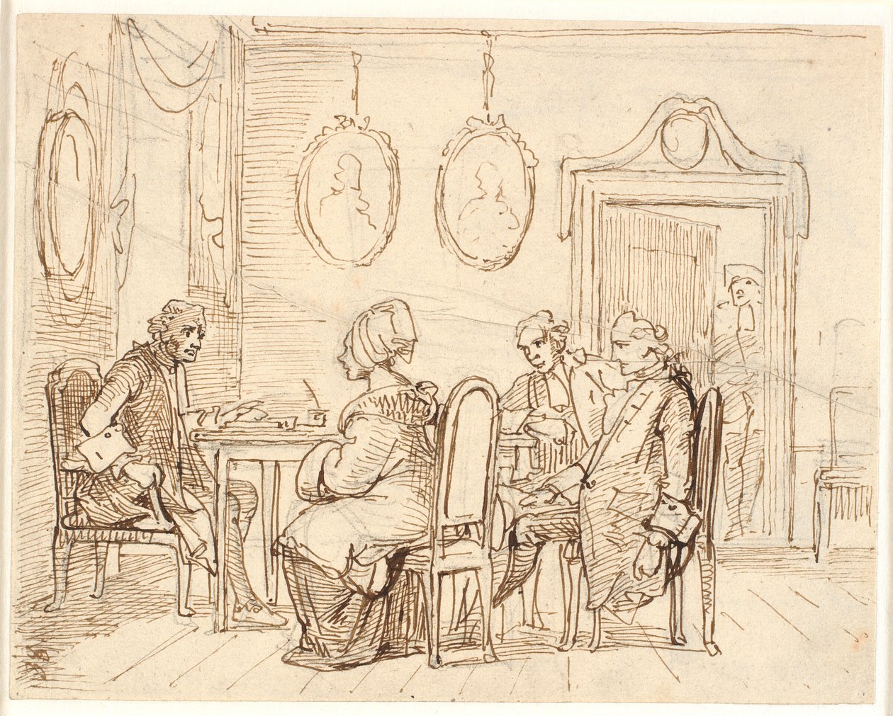 Visita a un magistrado o abogado. Escena holbergiana de Wilhelm Marstrand