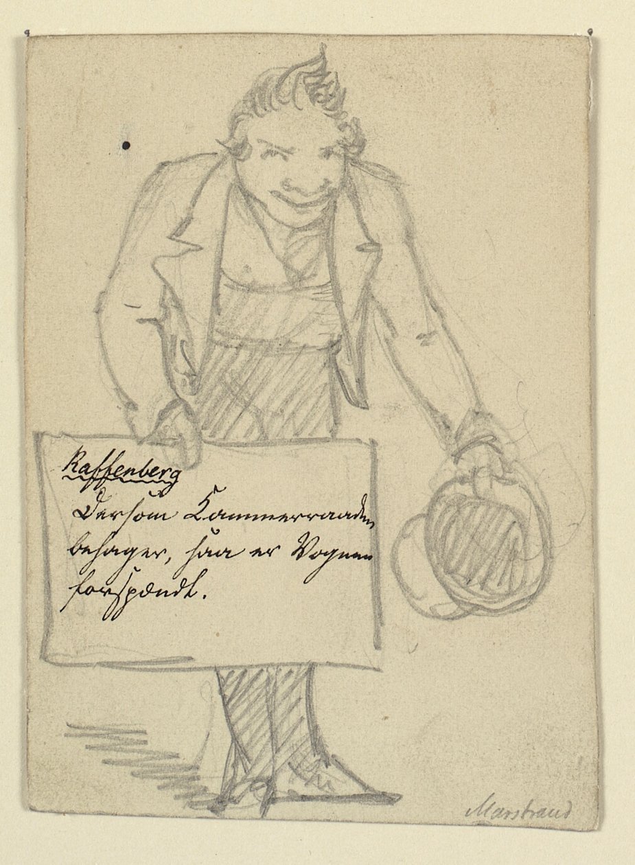 Cochero inclinándose. La invitación (a Raffenberg) de Wilhelm Marstrand