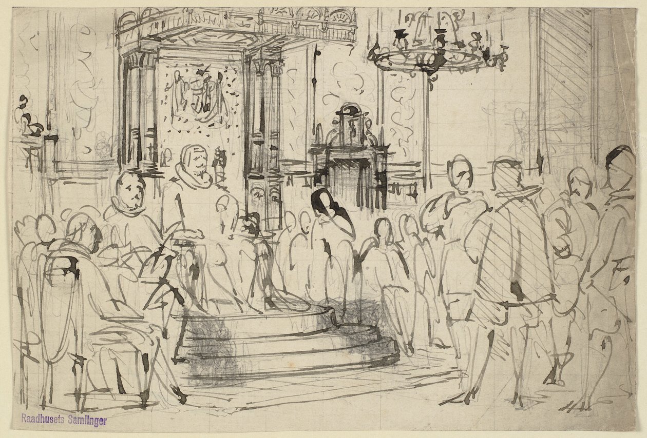 Christian IV en el tribunal de Wilhelm Marstrand