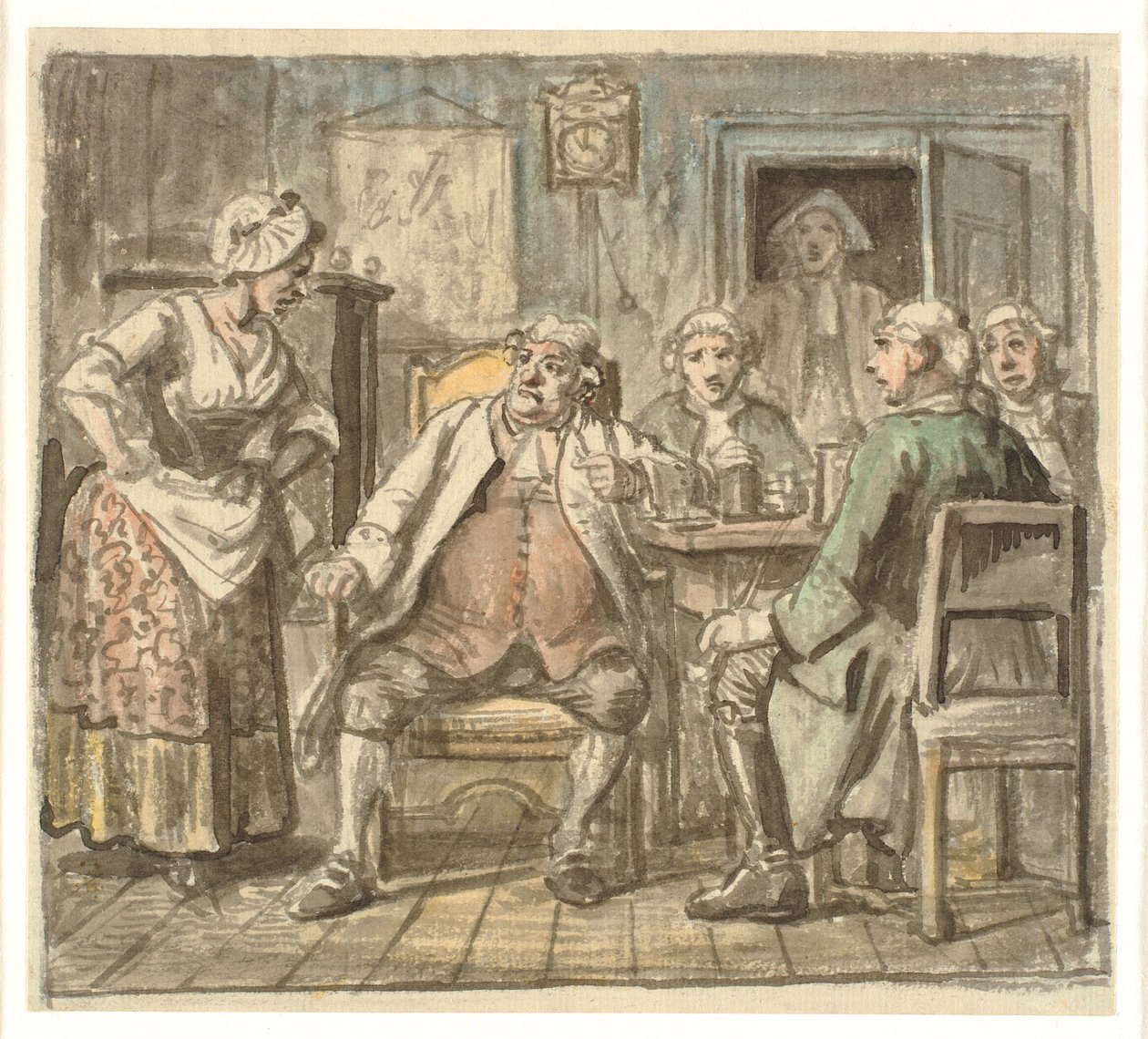 Collegium Politicum. De The Political Tinker de Ludvig Holberg, Acto I, Escena 2. de Wilhelm Marstrand