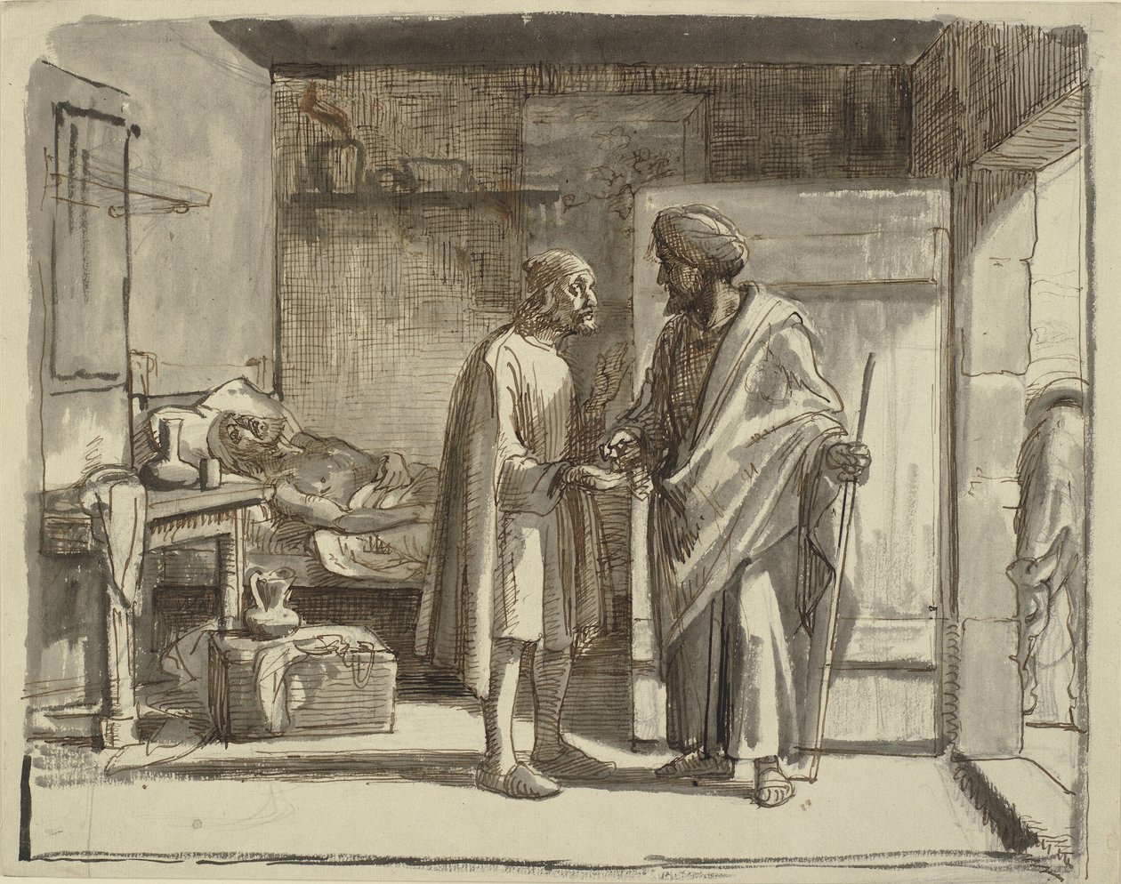 El buen samaritano paga al posadero de Wilhelm Marstrand