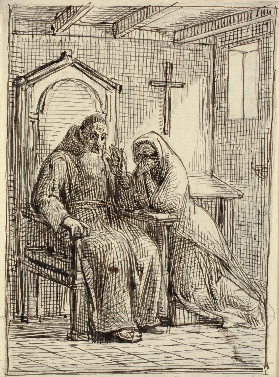 El confesor aterrorizado de Wilhelm Marstrand