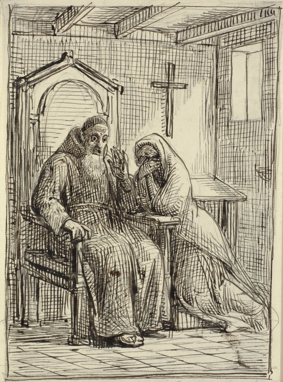 El confesor aterrorizado de Wilhelm Marstrand