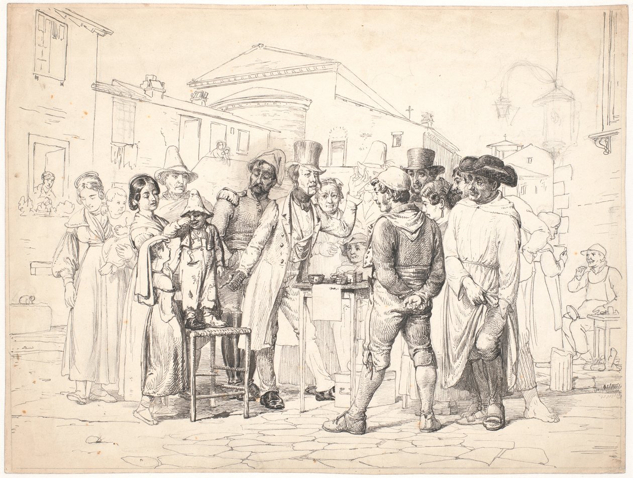 Un charlatán vende betún, Roma de Wilhelm Marstrand