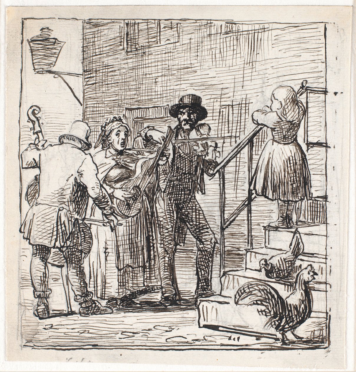 Músicos callejeros de Wilhelm Marstrand