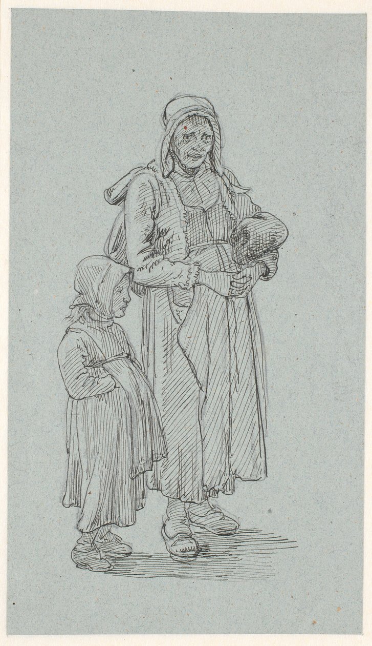 Vieja sueca y niña pequeña de Wilhelm Marstrand
