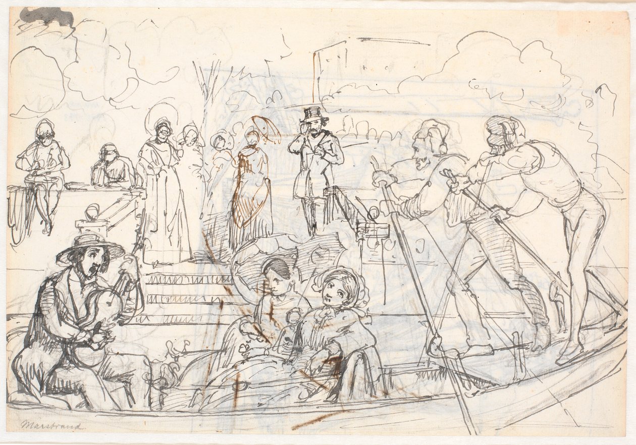 Escena de góndola en Venecia de Wilhelm Marstrand