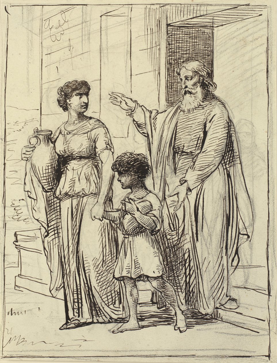 Hagar e Ismael dejan a Abraham de Wilhelm Marstrand