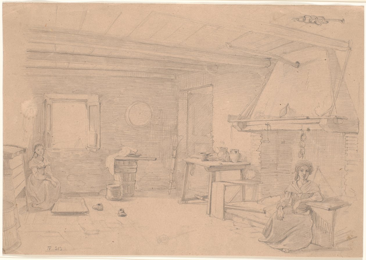 Interior campesino italiano de Wilhelm Marstrand