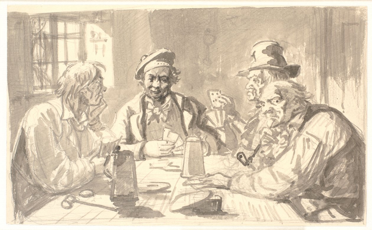 Juego de cartas en una bodega de Wilhelm Marstrand
