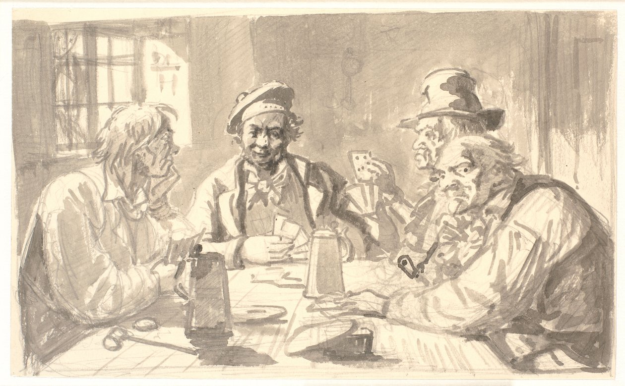 Juego de cartas en una bodega de Wilhelm Marstrand