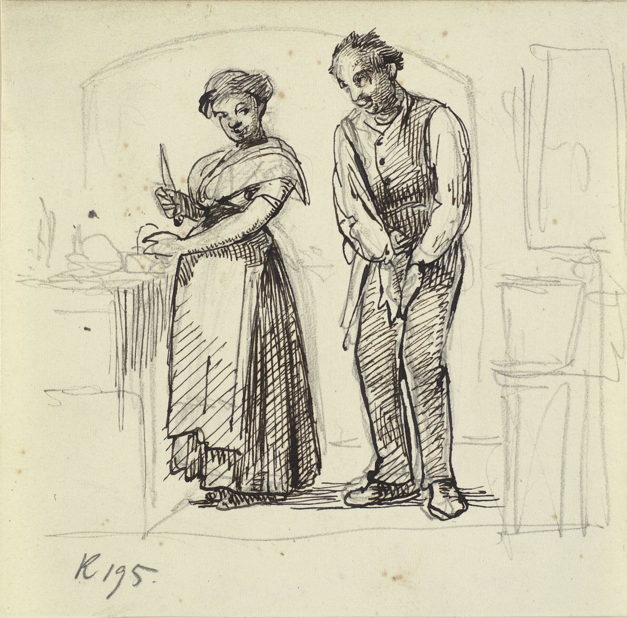 Coqueteo con la Cocinera de Wilhelm Marstrand