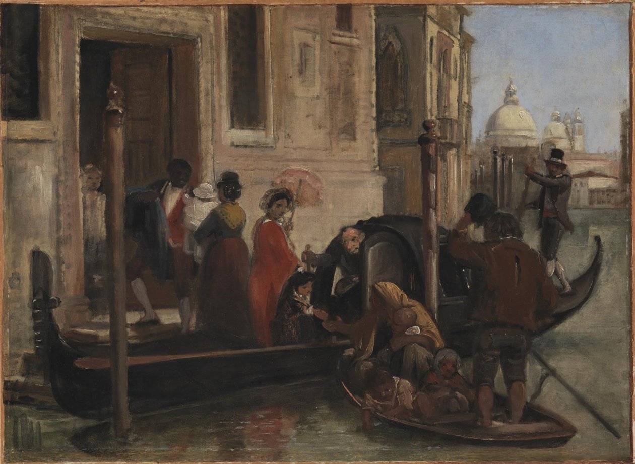 Desembarco en Venecia. En la distancia S. Maria delle Salute de Wilhelm Marstrand