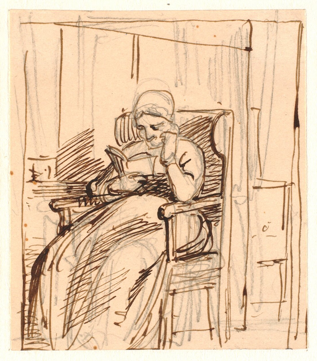 Anciana leyendo de Wilhelm Marstrand