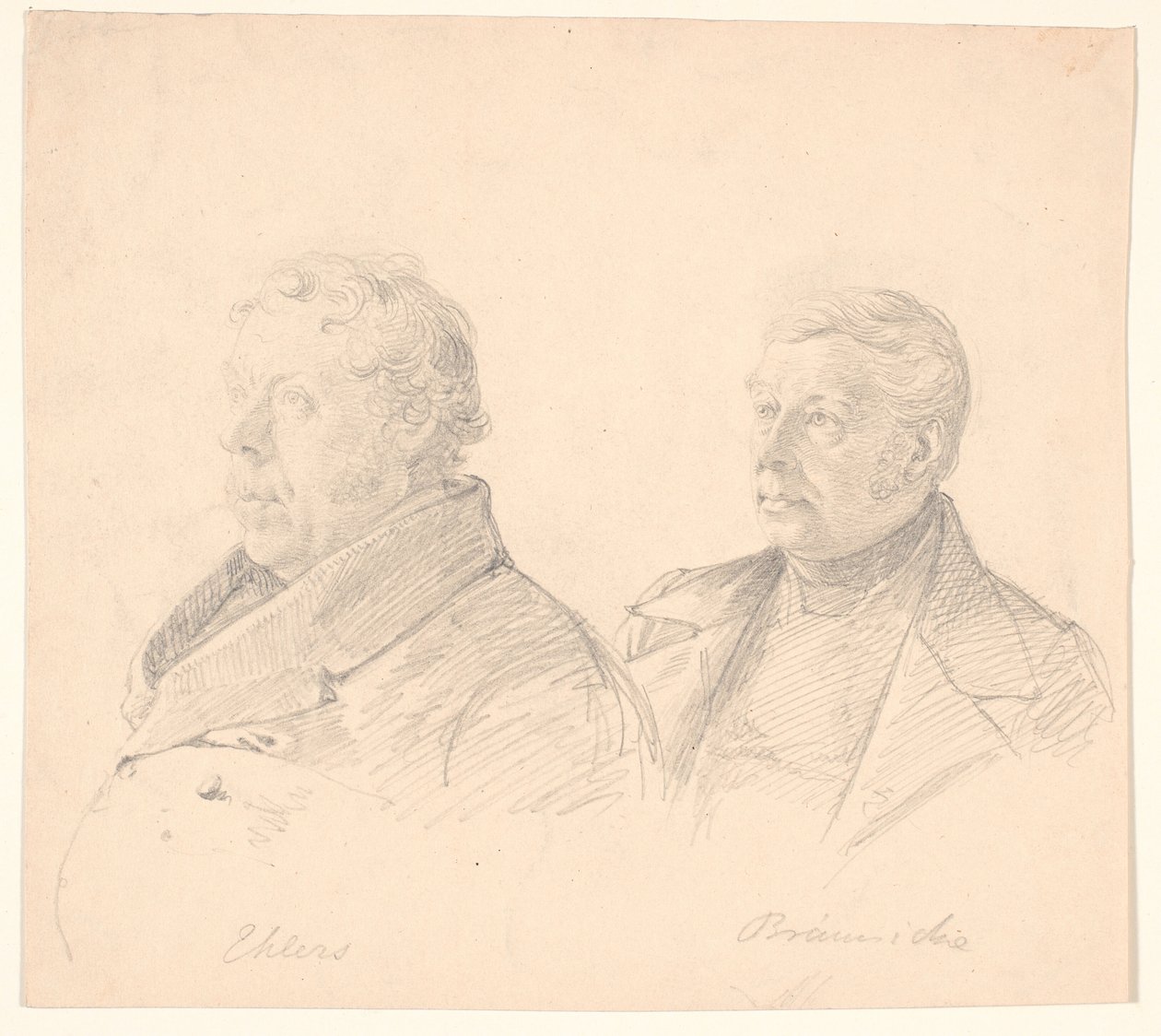Retratos de dos ciudadanos de Roskilde "Ehlers" y "Brünniche" de Wilhelm Marstrand