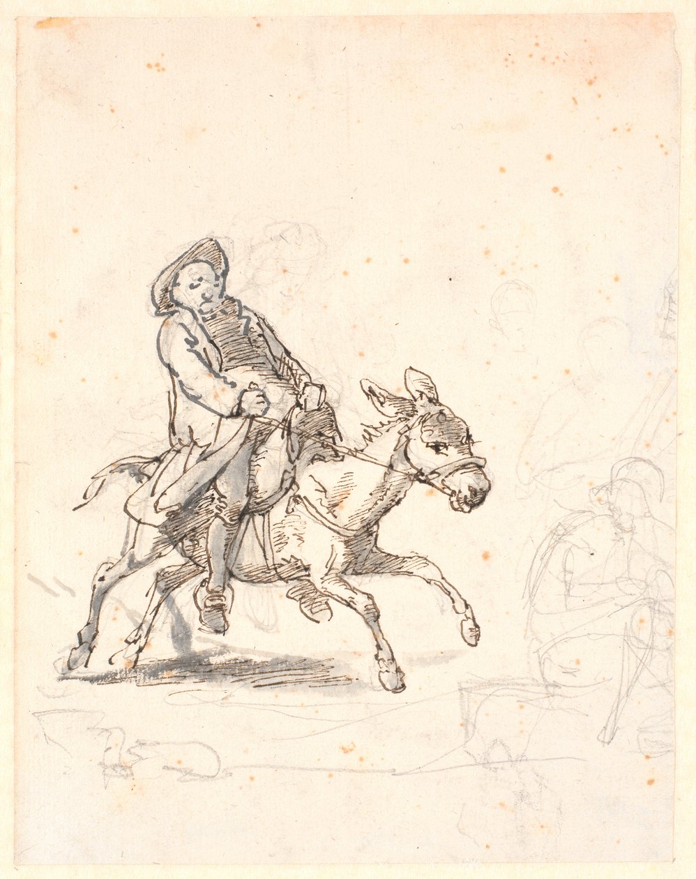 Sacerdote en un burro galopante de Wilhelm Marstrand