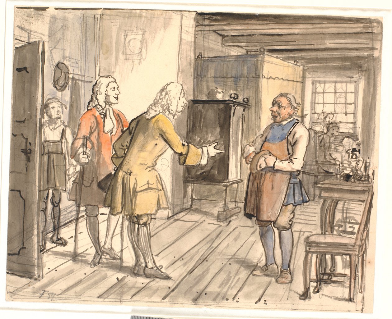 Visita de felicitación de los concejales. (El político calderero) de Wilhelm Marstrand