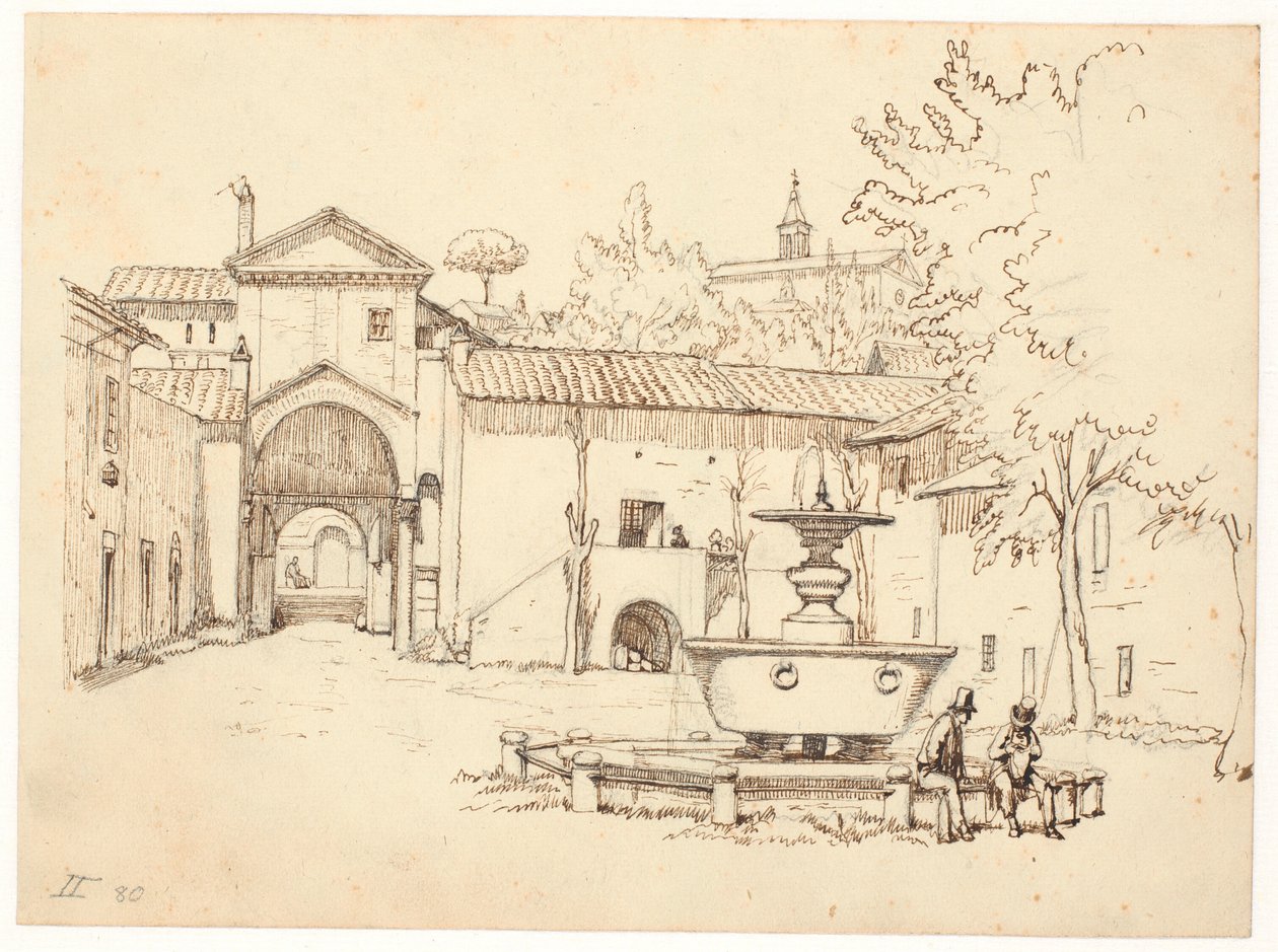 Patio romano con fuente de Wilhelm Marstrand