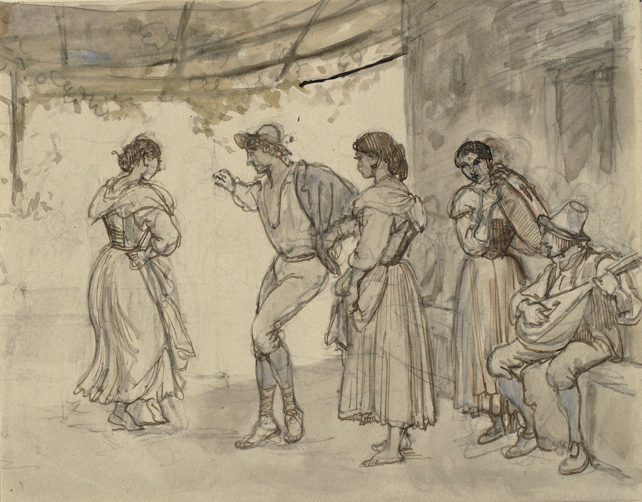 Danza del saltarello de Wilhelm Marstrand