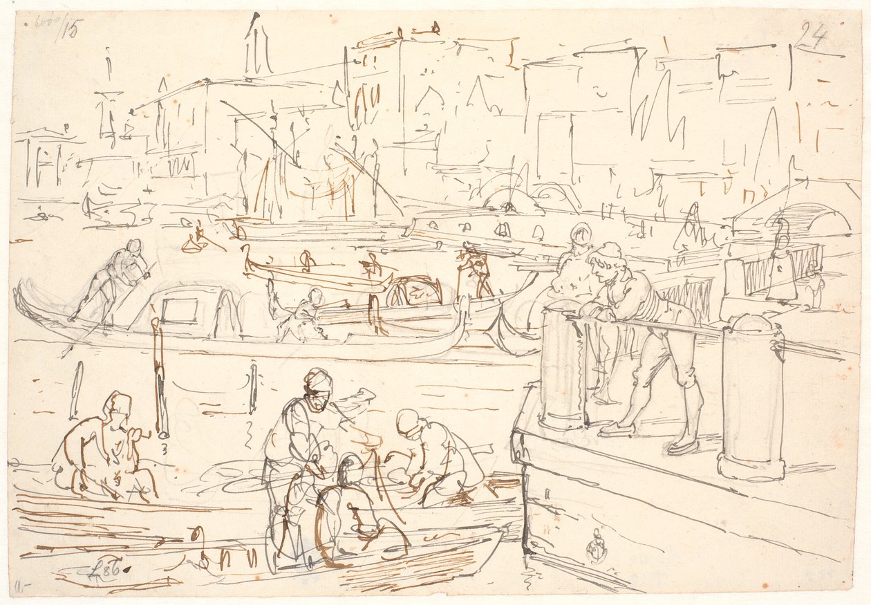 Escena en la ribera en Venecia de Wilhelm Marstrand