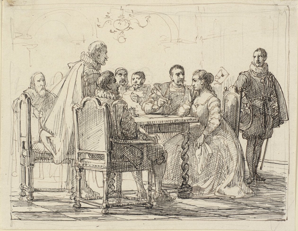 Escena de sociedad, época de Chr. IV de Wilhelm Marstrand