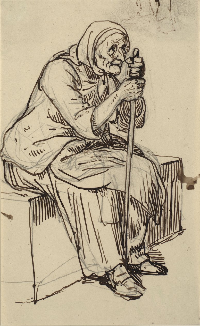 Anciana sentada de Wilhelm Marstrand