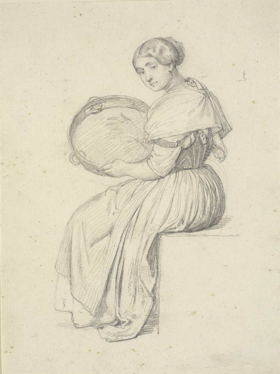 Mujer sentada con pandereta de Wilhelm Marstrand