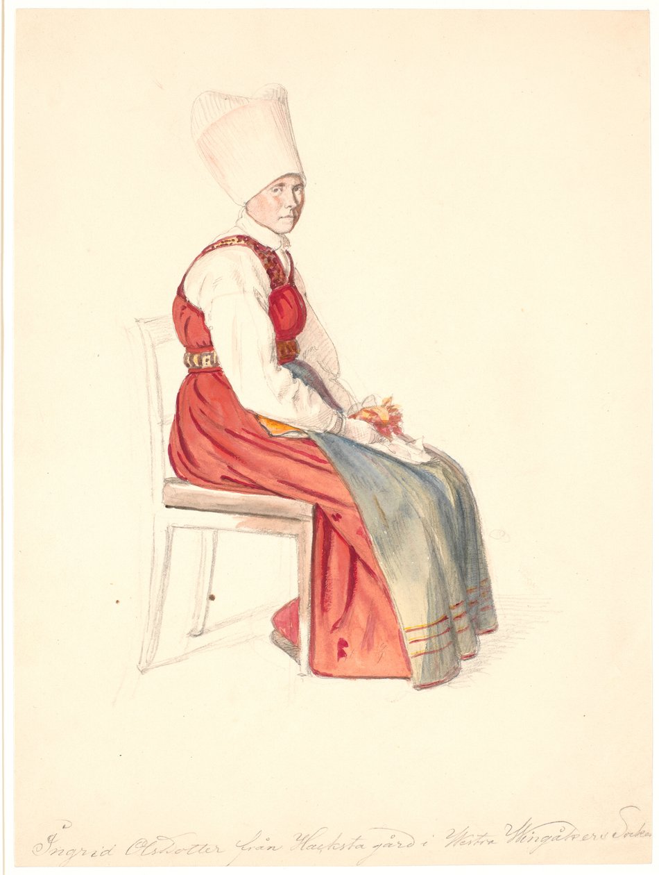 Campesina sueca sentada con un pañuelo alto en la cabeza de Wilhelm Marstrand