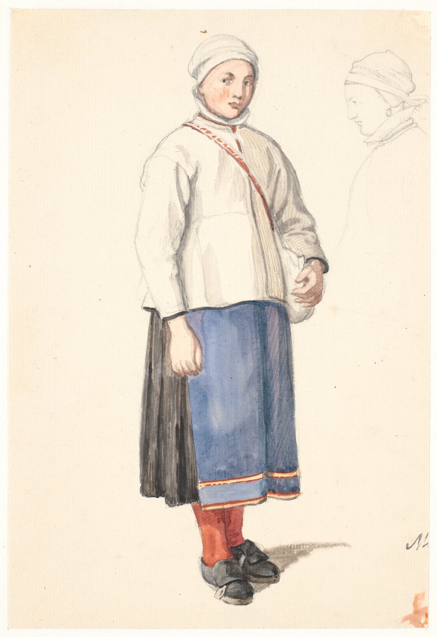 Campesina sueca de pie de Wilhelm Marstrand