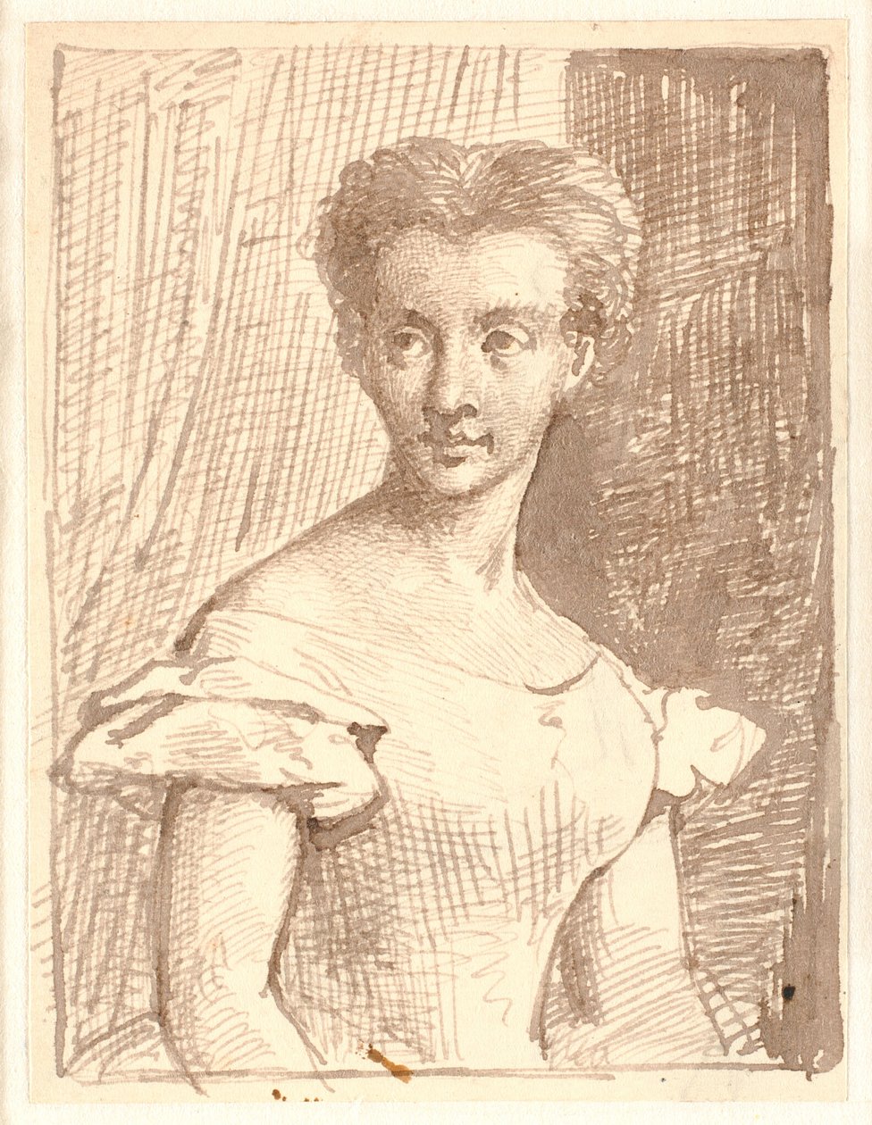 Estudio de Arendse Hulegaard, sentada, mirando a la izquierda de Wilhelm Marstrand