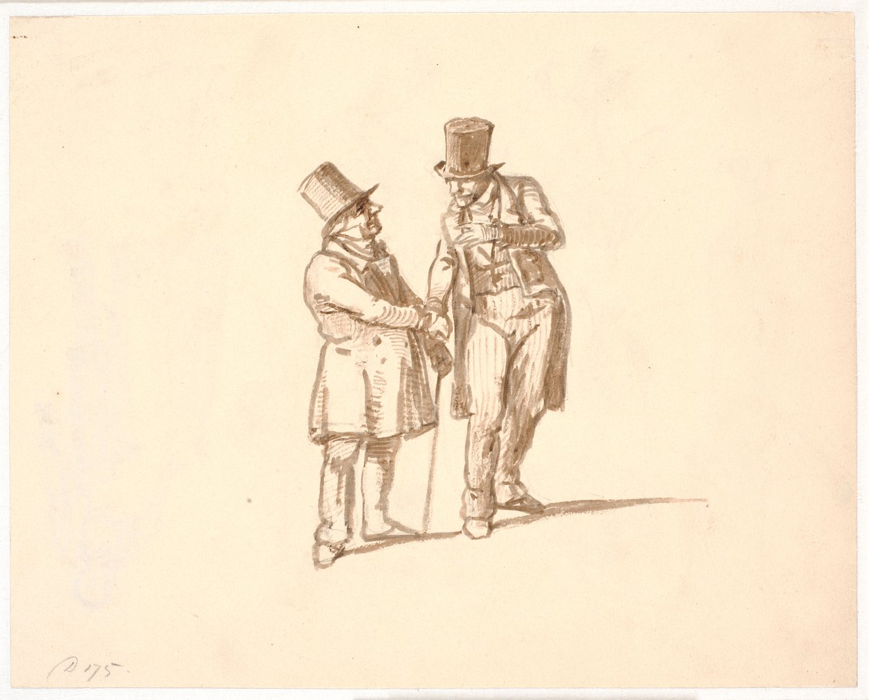 Dos caballeros con sombreros altos conversando de Wilhelm Marstrand