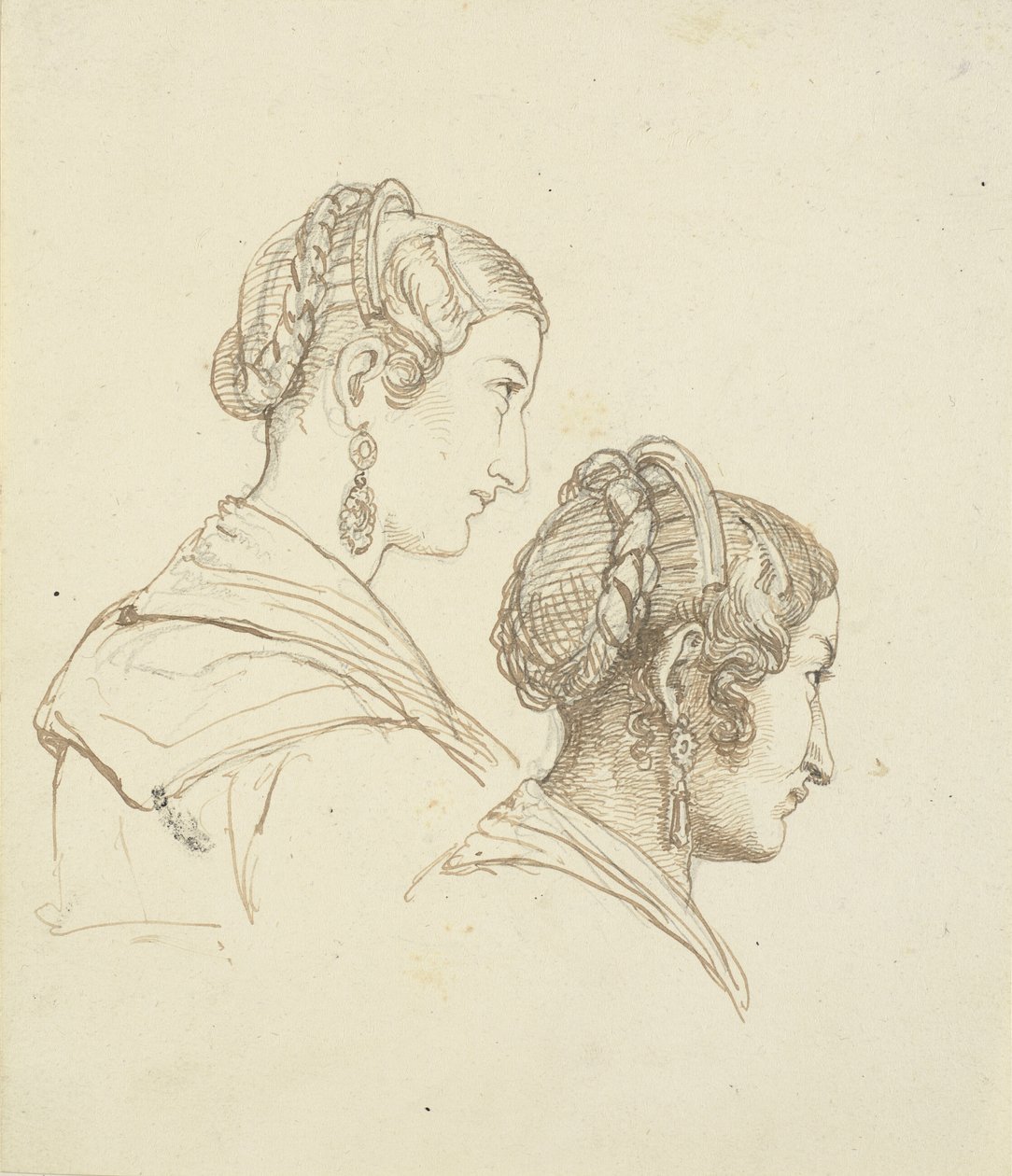 Dos cabezas de mujer de Wilhelm Marstrand