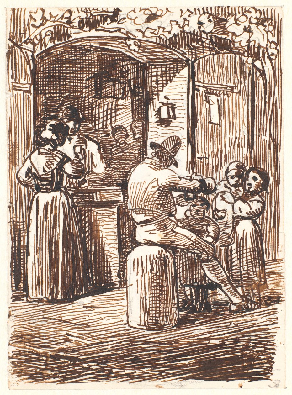 Fuera de una tienda de vinos en Italia de Wilhelm Marstrand