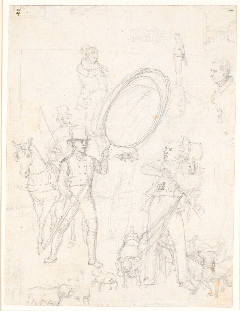 Boceto para la pintura "Escena callejera en los días de perros" de Wilhelm Marstrand