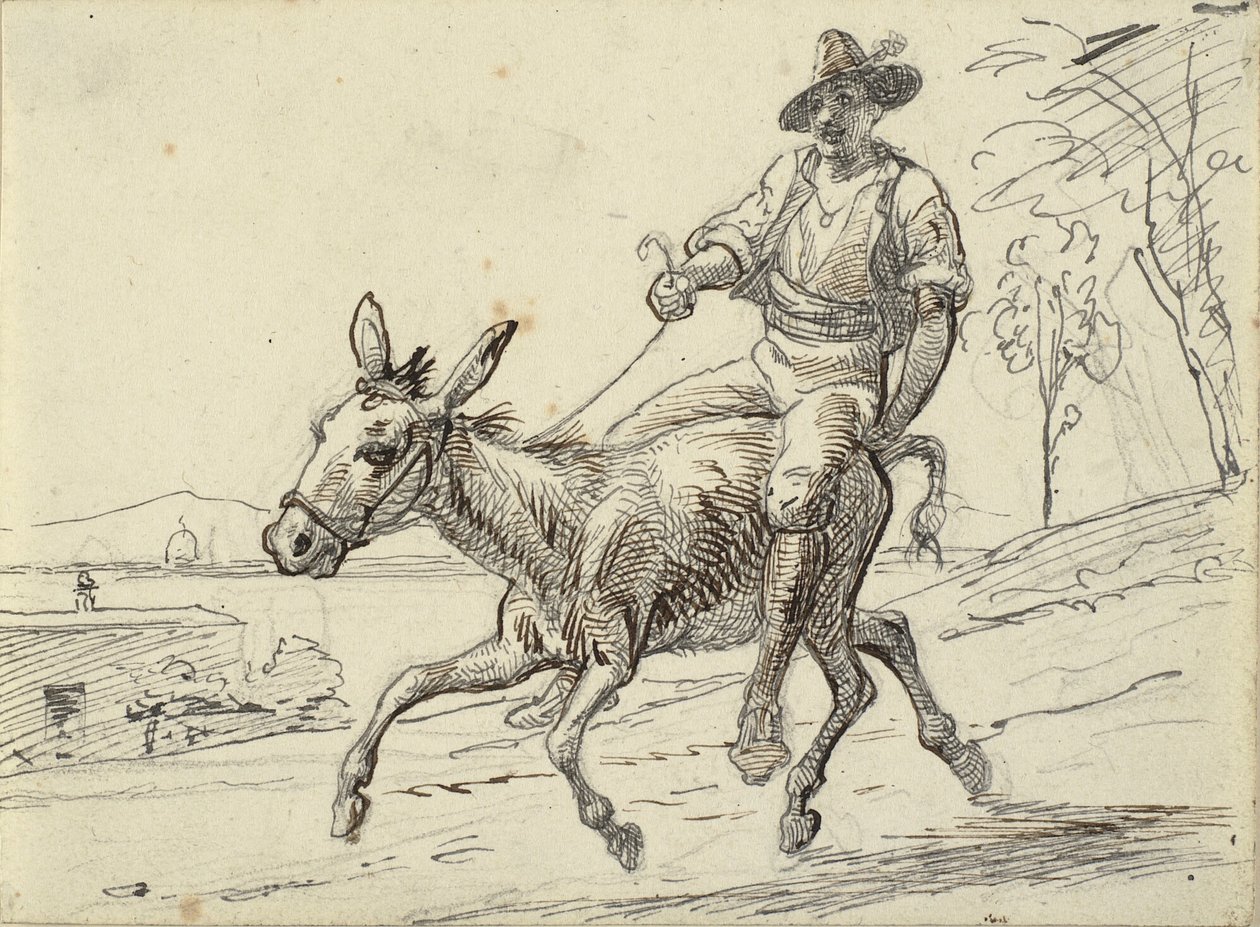 Joven cabalgando un burro de Wilhelm Marstrand