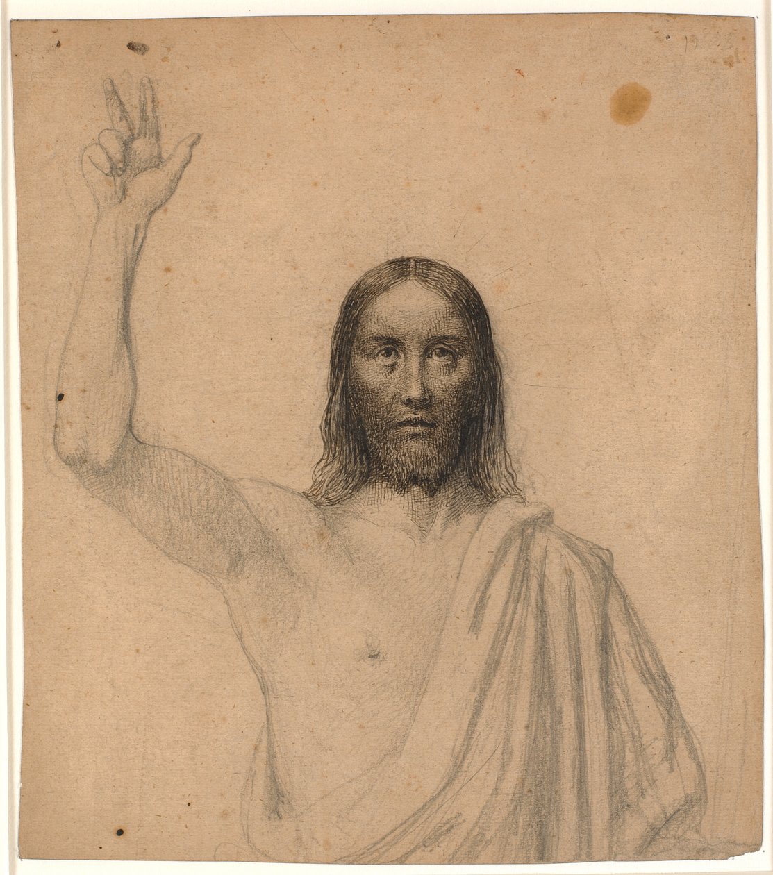 Cristo bendiciendo. Medio cuerpo de frente de Wilhelm Marstrand