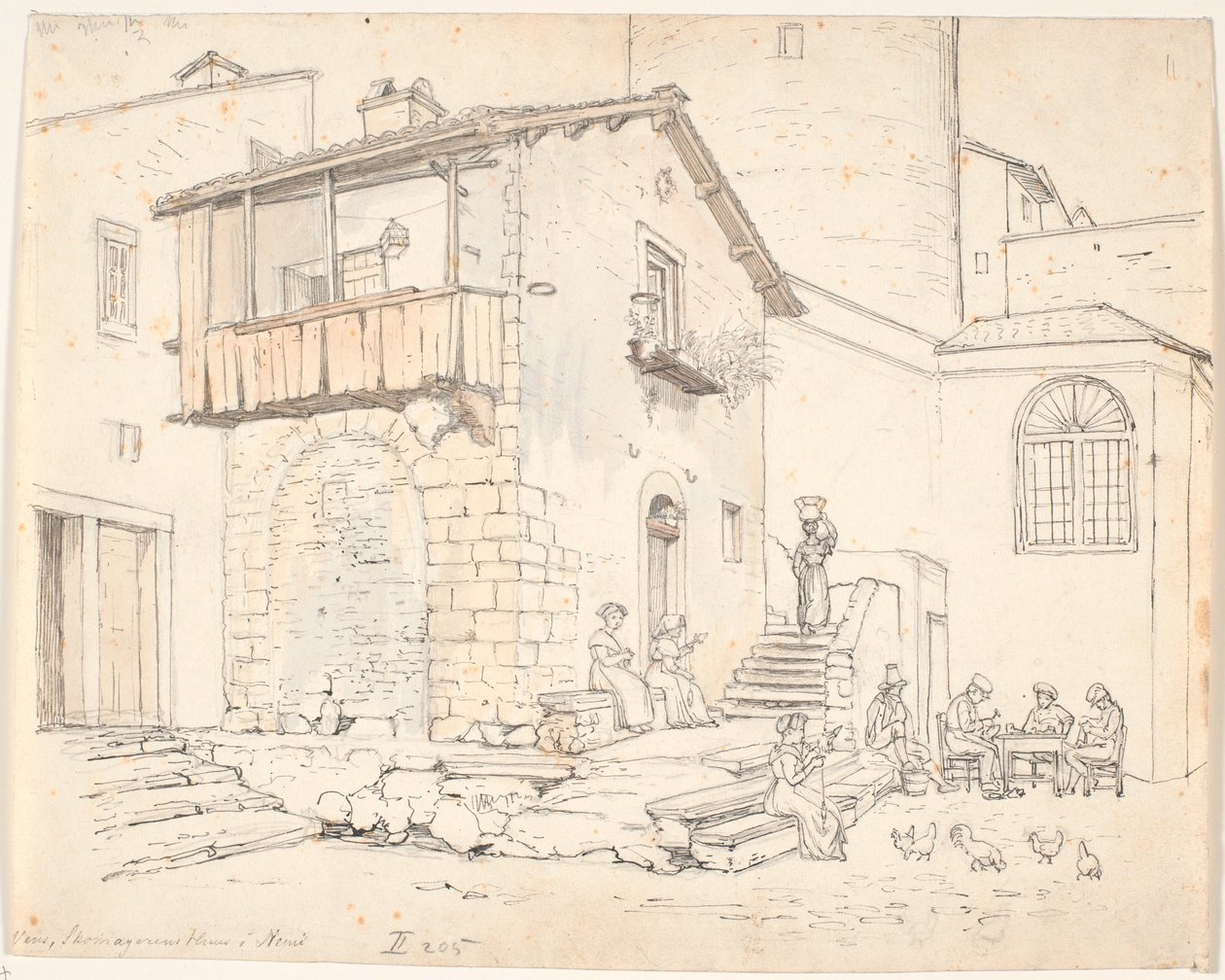 "Vens, la casa del zapatero en Nemi" de Wilhelm Marstrand