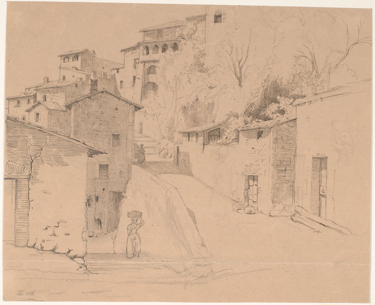 Via Piave con La Porta Su en Olevano Romano de Wilhelm Marstrand