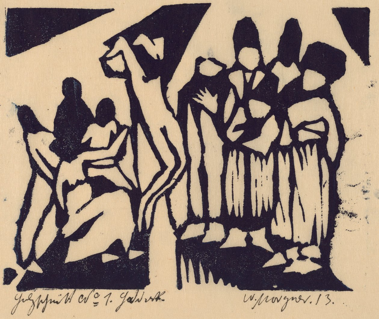 Crucifixión I de Wilhelm Morgner