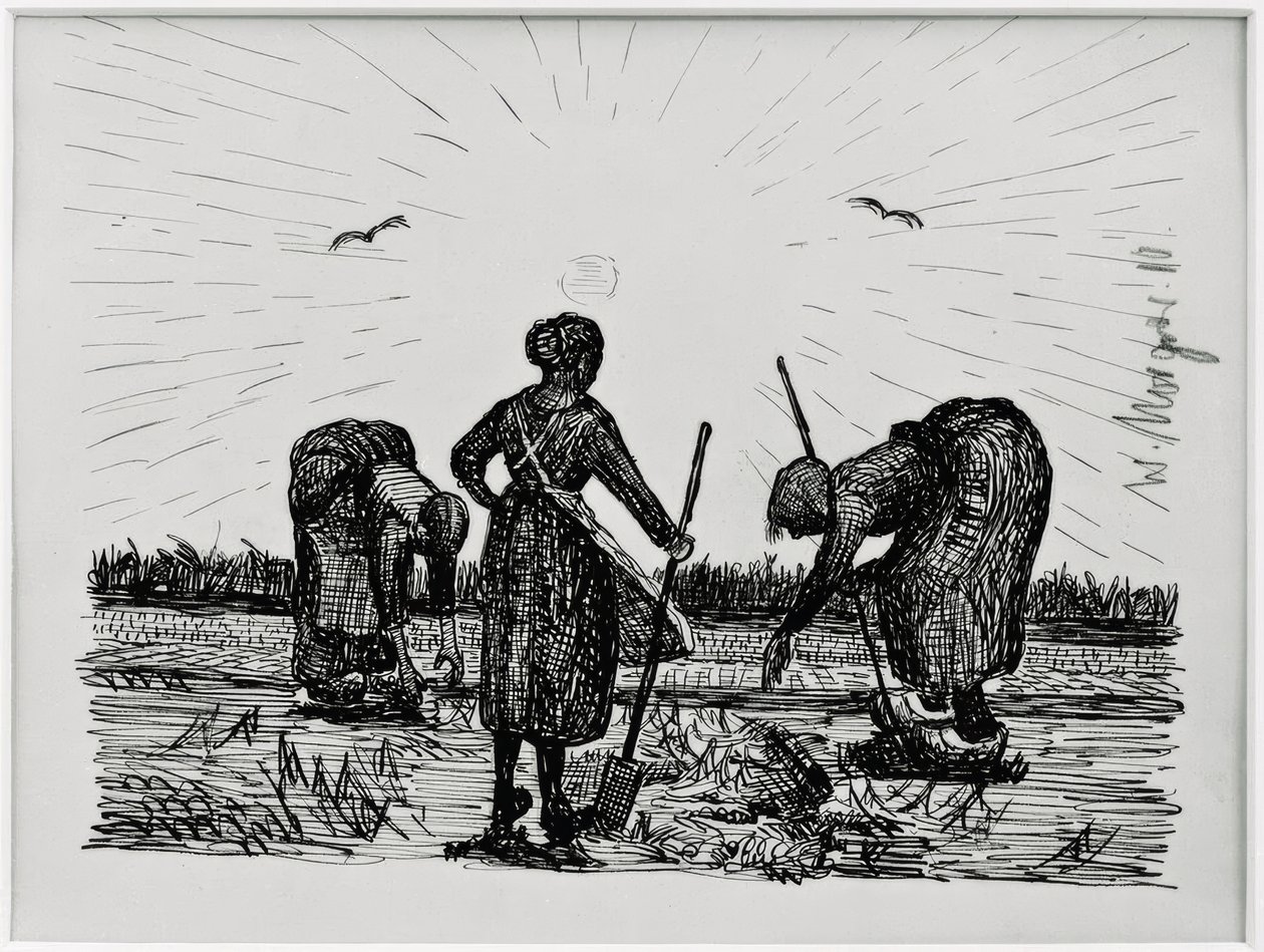 Tres mujeres sobre el terreno de Wilhelm Morgner