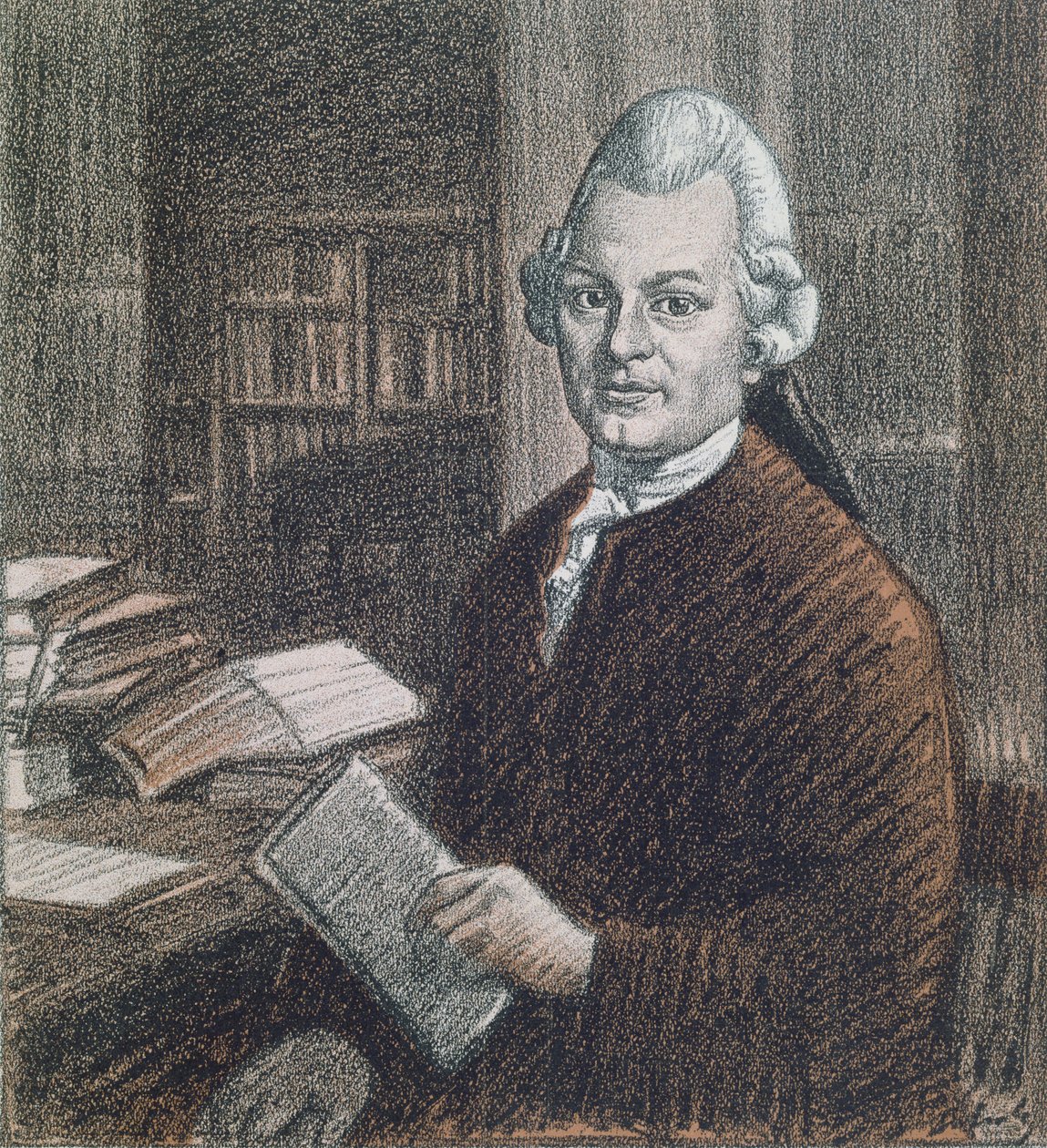 Retrato de Gotthold Ephraim Lessing (1729-81), ilustración de la revista "Simplicissimus". de Wilhelm Schulz