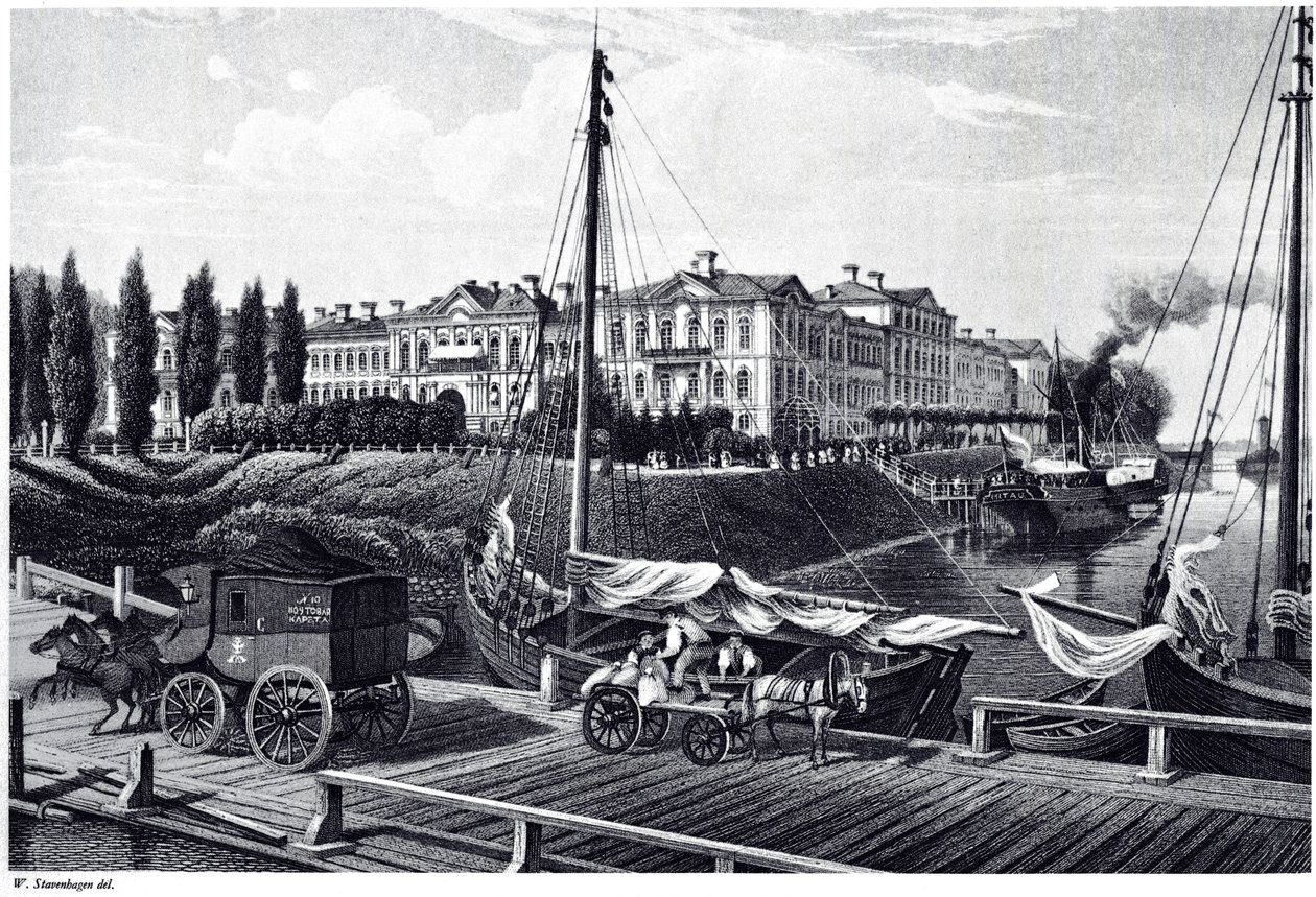 Vista del castillo de Mitau de Wilhelm Siegfried Stavenhagen