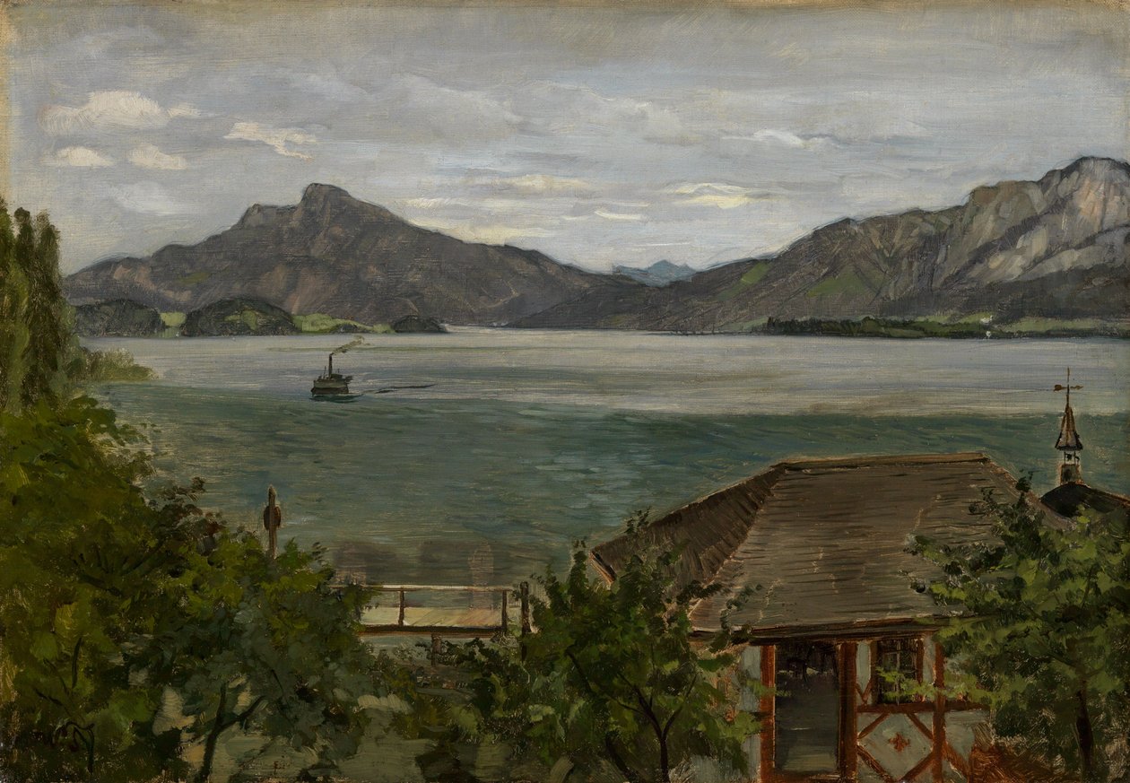 En el lago Mondsee de Wilhelm Trübner