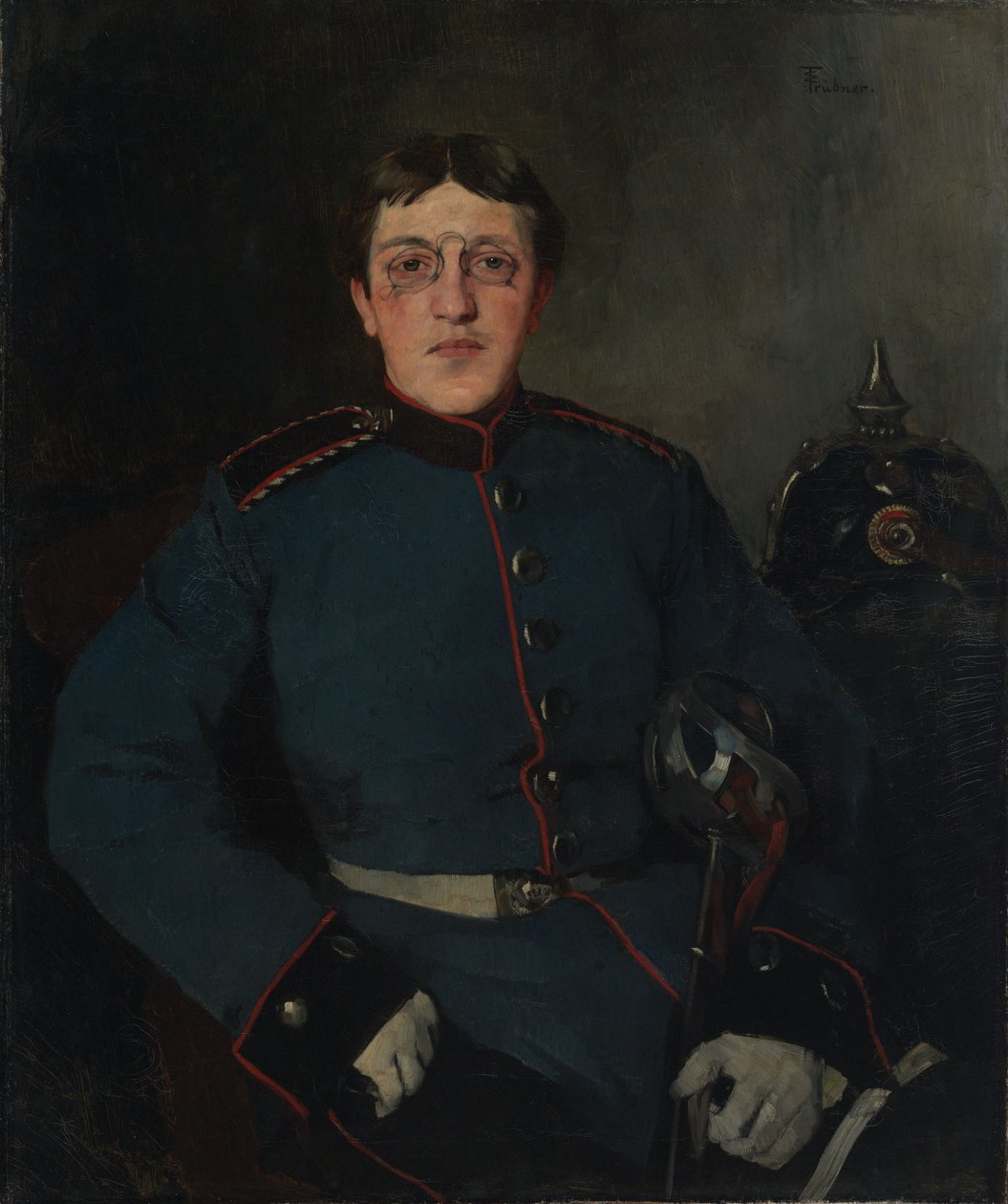 Retrato del voluntario de dragones por un año Max Höpfner de Wilhelm Trübner